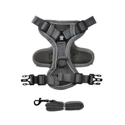 Breathable Puppy Harness Leash Set with Reflective Chest Strap Vest