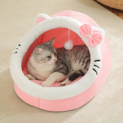 Cozy Cave Cat Bed – Warm Plush Tent for Deep, Comfortable Sleep