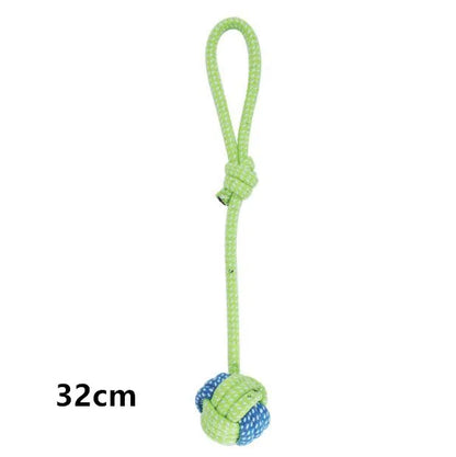 Cotton Rope Chew Ball Toy for Dogs - Interactive Dental Care Time