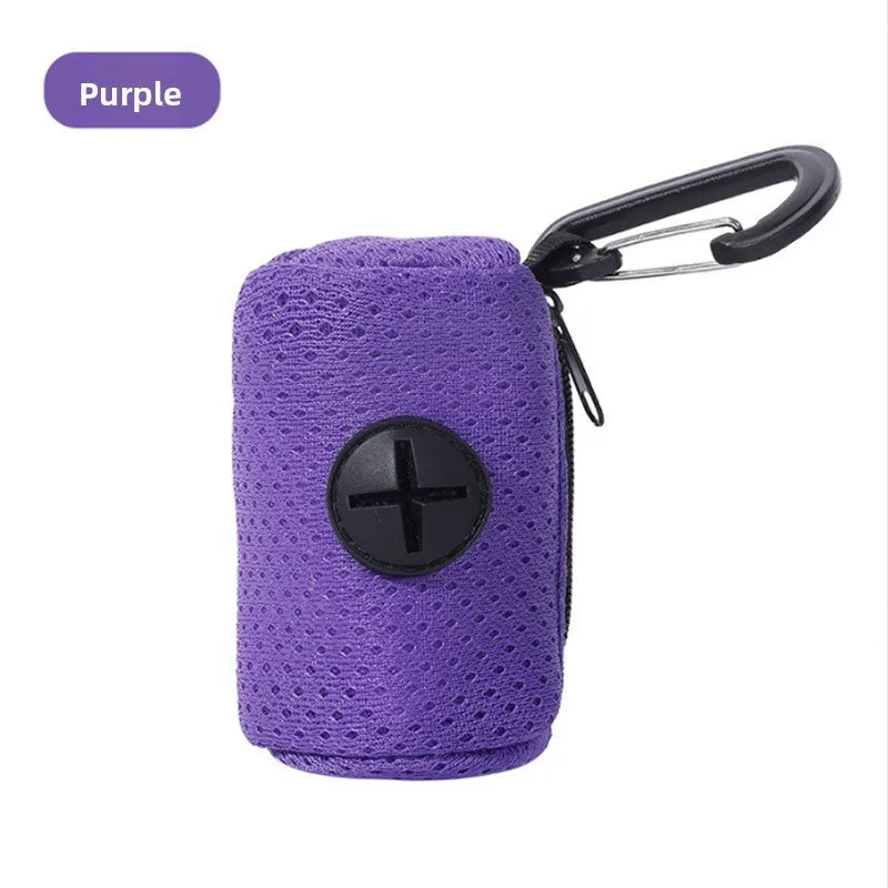 hanging dog poop bag dispenser – convenient walking bag holder