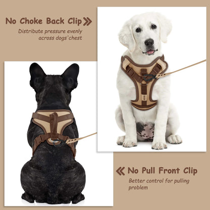 Luxury Chocolate No-Pull Dog Harness for Small, Medium, Large Dogs