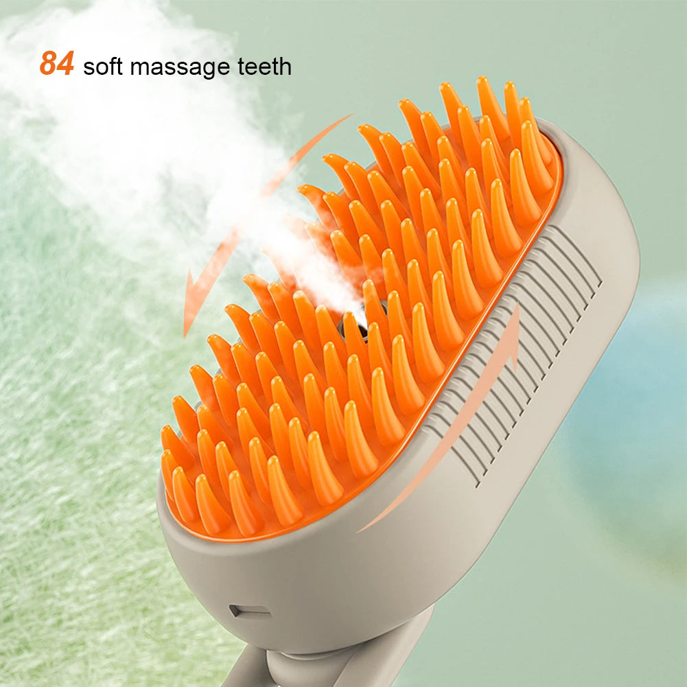 usb rechargeable pet brush with electric water spray – comb