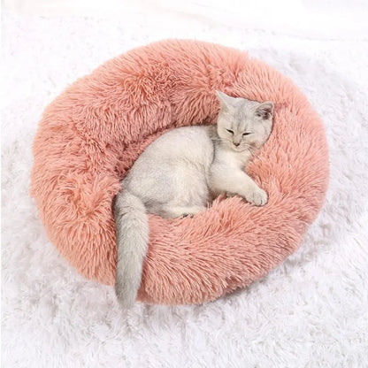 Soft Plush Round Pet Bed for Dogs & Cats, 6 Sizes, Machine Washable