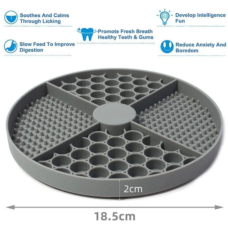 silicone licking mat with suction cups – slow feeder pad for pets