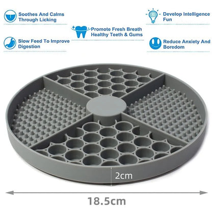 Silicone Licking Mat with Suction Cups – Slow Feeder Pad for Pets