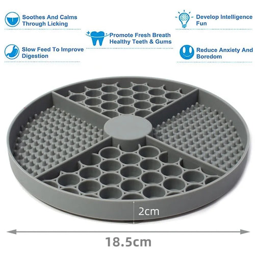 Silicone Licking Mat with Suction Cups – Slow Feeder Pad for Pets