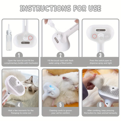 OYES Grooming Comb – Mist Spray Detangling Brush for Pets