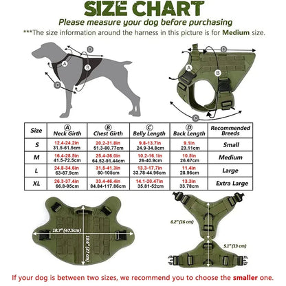 Tactical Dog Harness Set with MOLLE Pouches – Training Vest