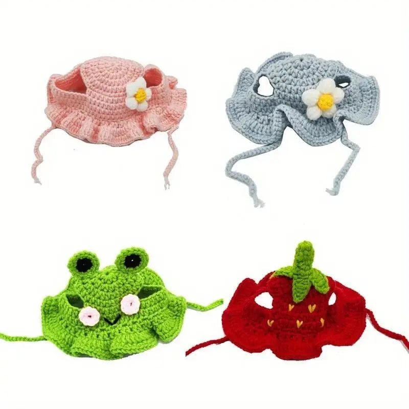 knitted kitten hat – cute elastic pet hat for photos