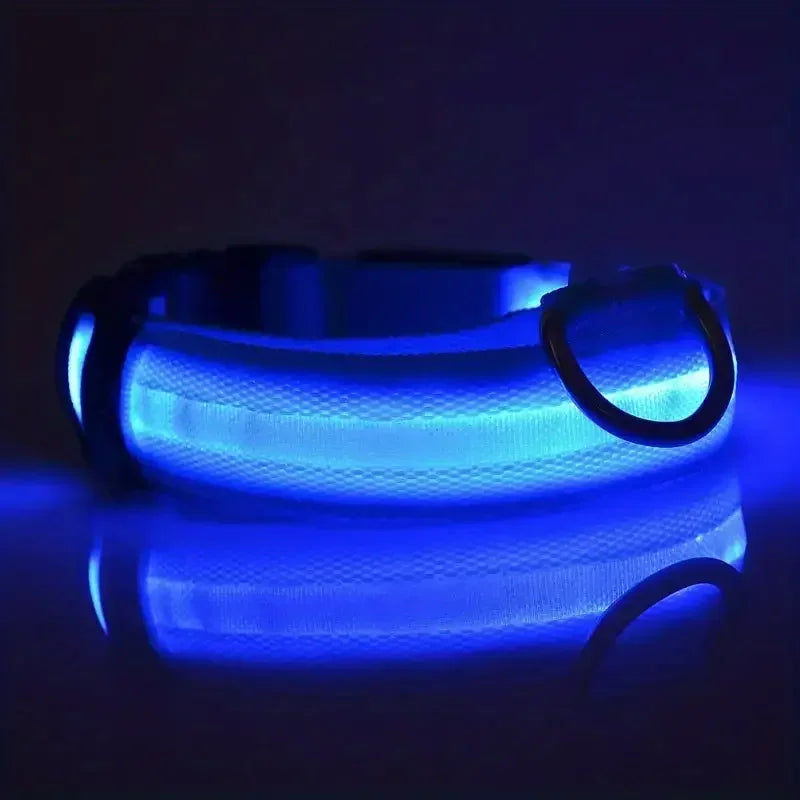 led glow dog collar - battery-powered night walking safety collar