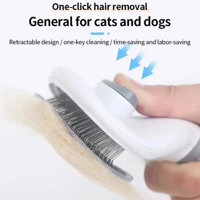 Self-Cleaning Pet Hair Brush – Dematting Comb for Dogs & Cats