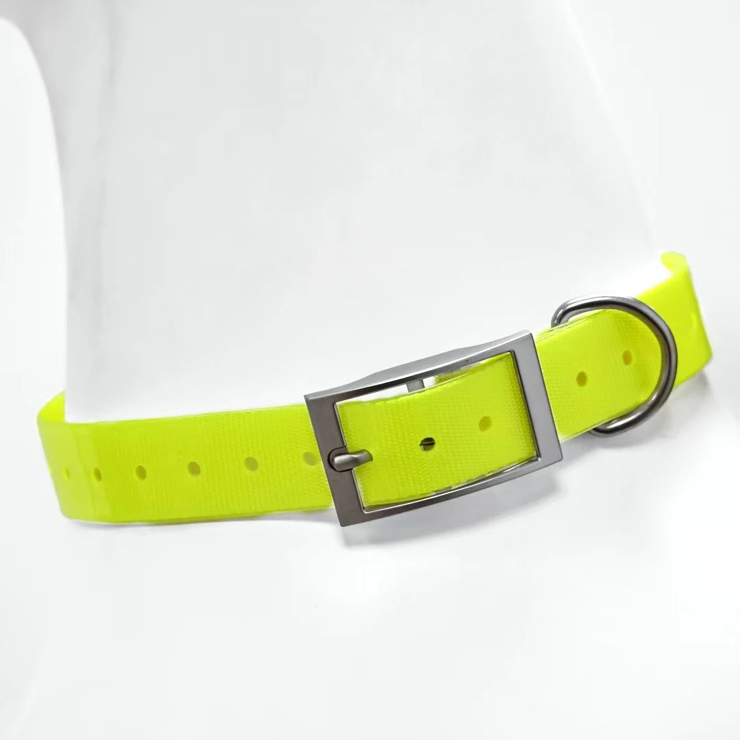 2.5cm wide heavy-duty tpu dog collar for hunting, training, and everyday walks