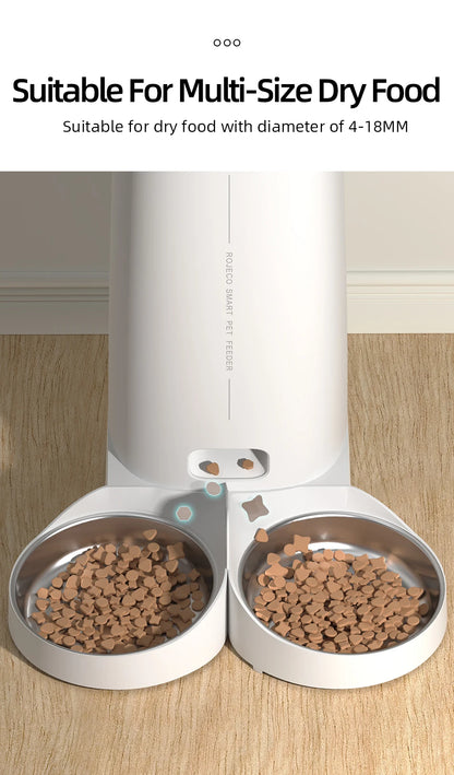 ROJECO Smart WiFi Automatic Cat Feeder – 4L Auto Pet Dispenser