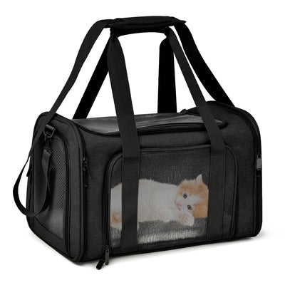 Collapsible Travel Pet Carrier for Cats & Dogs up to 15 Lbs