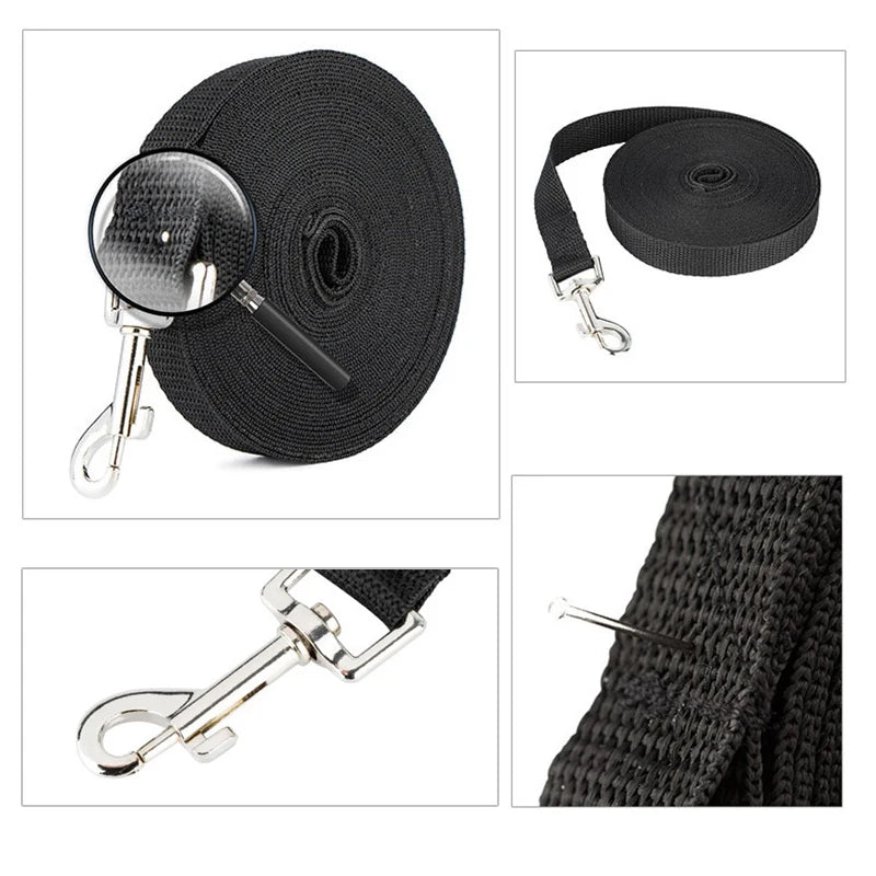 long nylon dog leash - strong lead rope for hiking, walking & travel