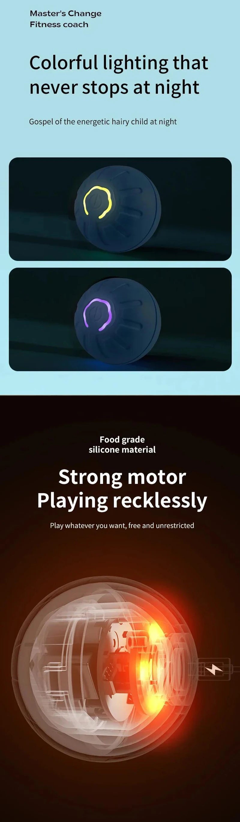 smart bouncing ball interactive electronic pet toy for dogs & cats
