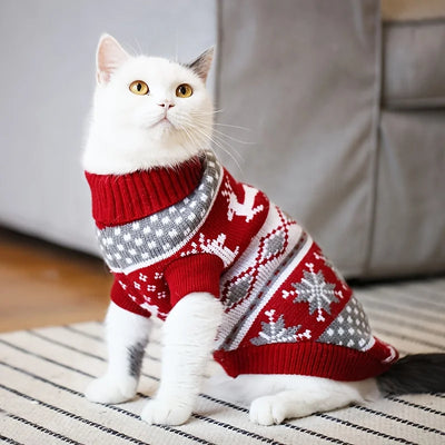 Christmas Knit Pet Sweater – Festive Wool Sweater for Dogs & Cats