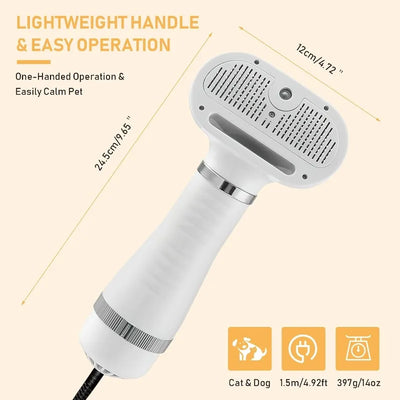 4-in-1 Pet Grooming Station, Steam Comb & Dryer with Shedding Brush