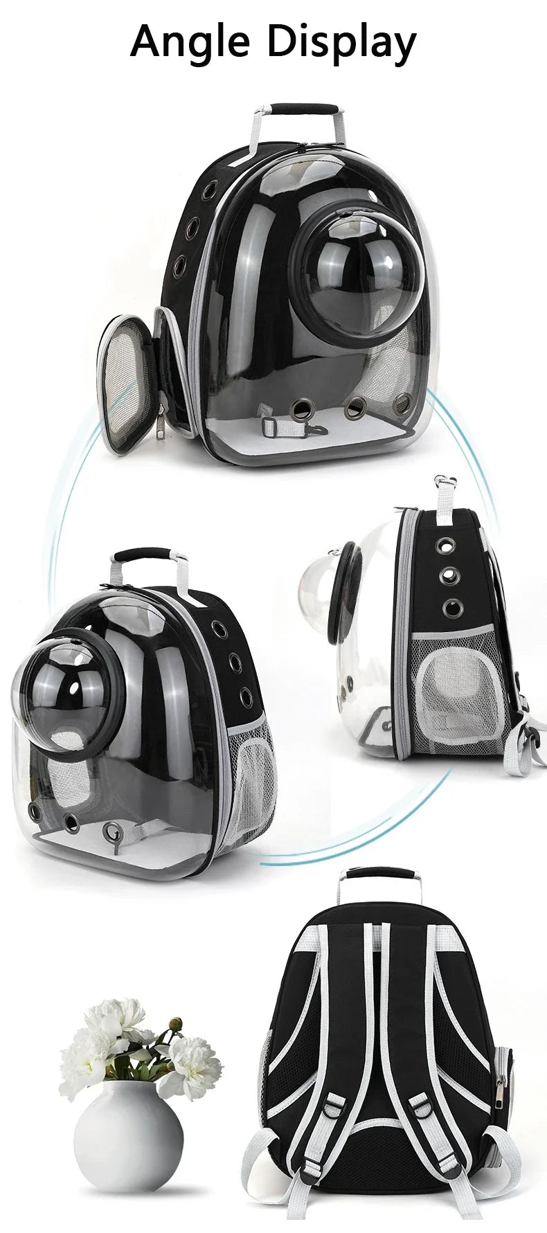 transparent bubble pet carrier backpack for cats & small dogs