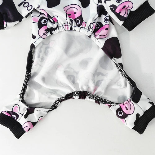 Cow Print Dog Pajamas - Soft, Comfortable & Machine Washable Sleepwear