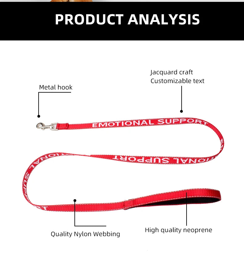 red reflective padded dog leash for outdoor walking and running sport