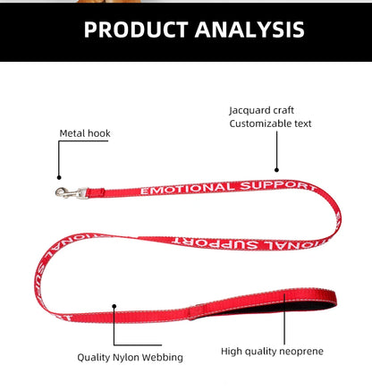 Red Reflective Padded Dog Leash for Outdoor Walking and Running Sport