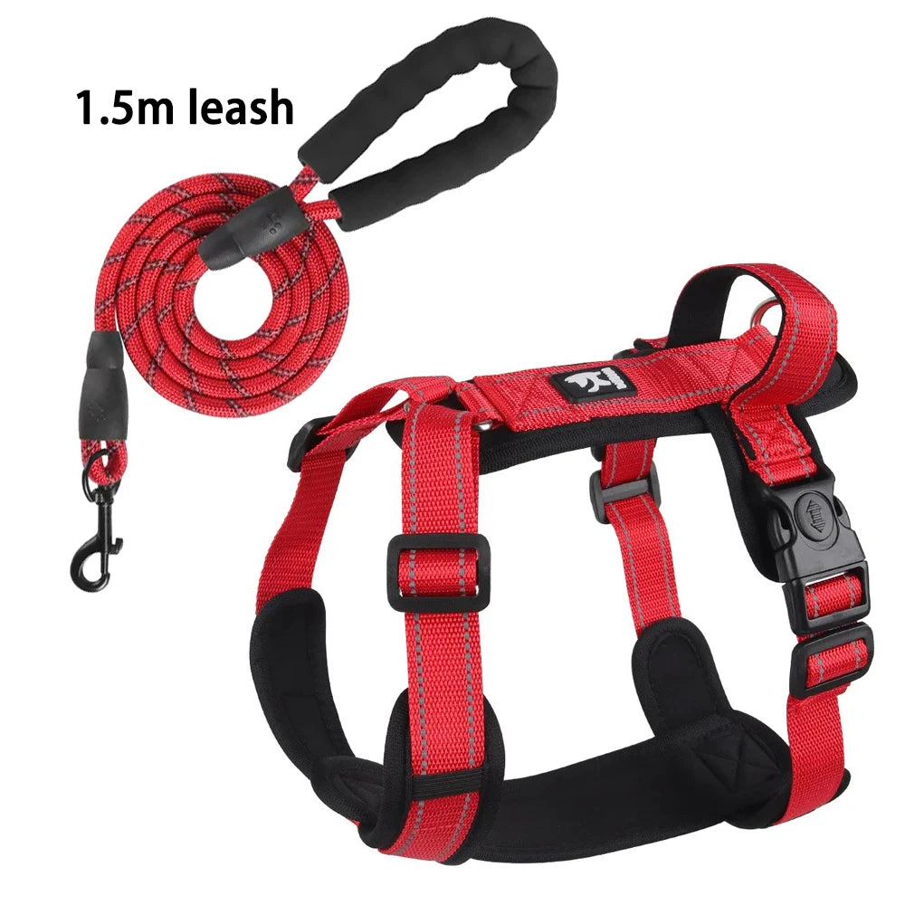 adjustable reflective puppy vest harness with easy control handle