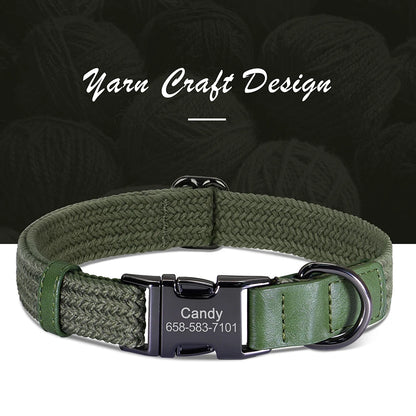 Custom Engraved Nylon Dog Collar for Small, Medium, and Large Dogs