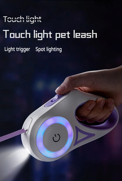 LED Retractable Pet Leash with Light for Small to Big Dogs and Cats