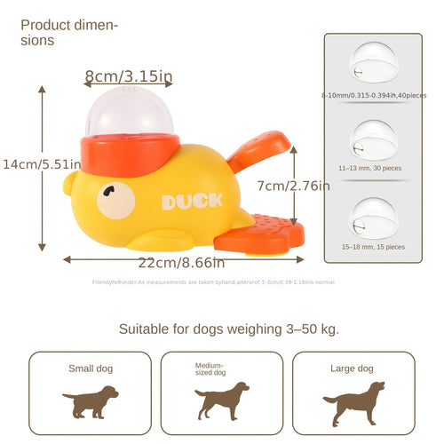 Cartoon Duck 2-in-1 Interactive Treat Dispenser Toy for Dogs & Cats