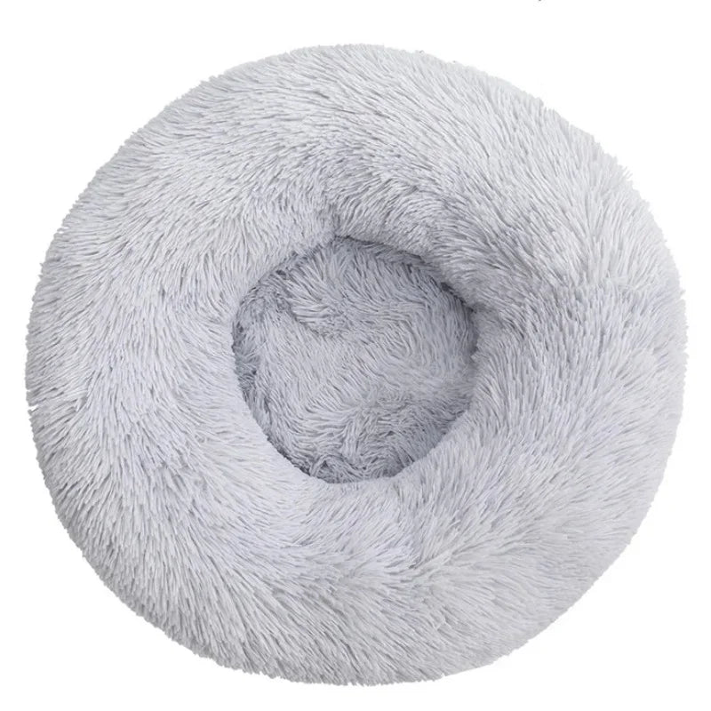 soft plush round pet bed for dogs & cats, 6 sizes, machine washable