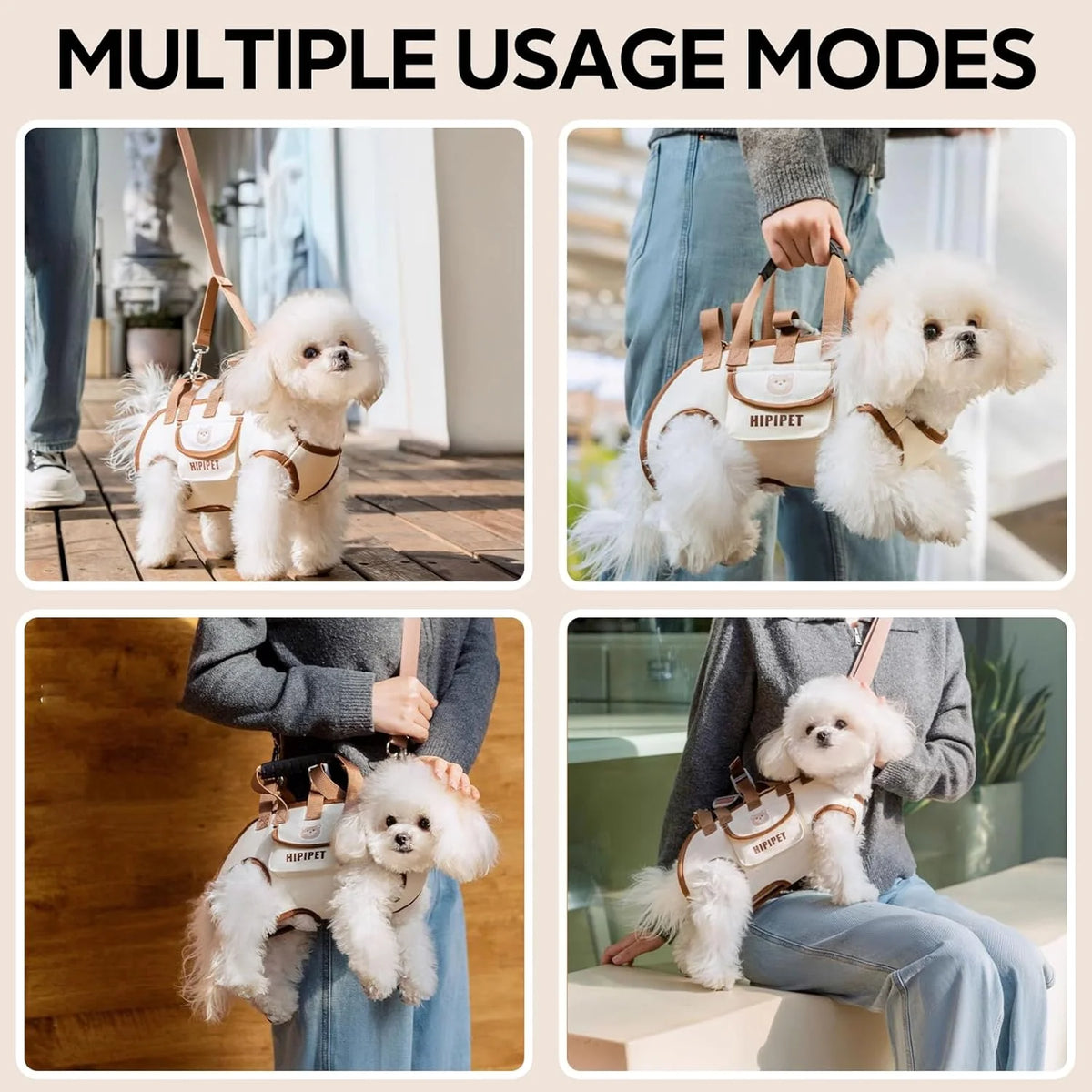 breathable pet sling backpack – 2-in-1 carrier for small dogs & cats