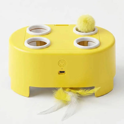 Interactive Whack-A-Mole Cat Toy Automatic Pop-Up Feather Toy