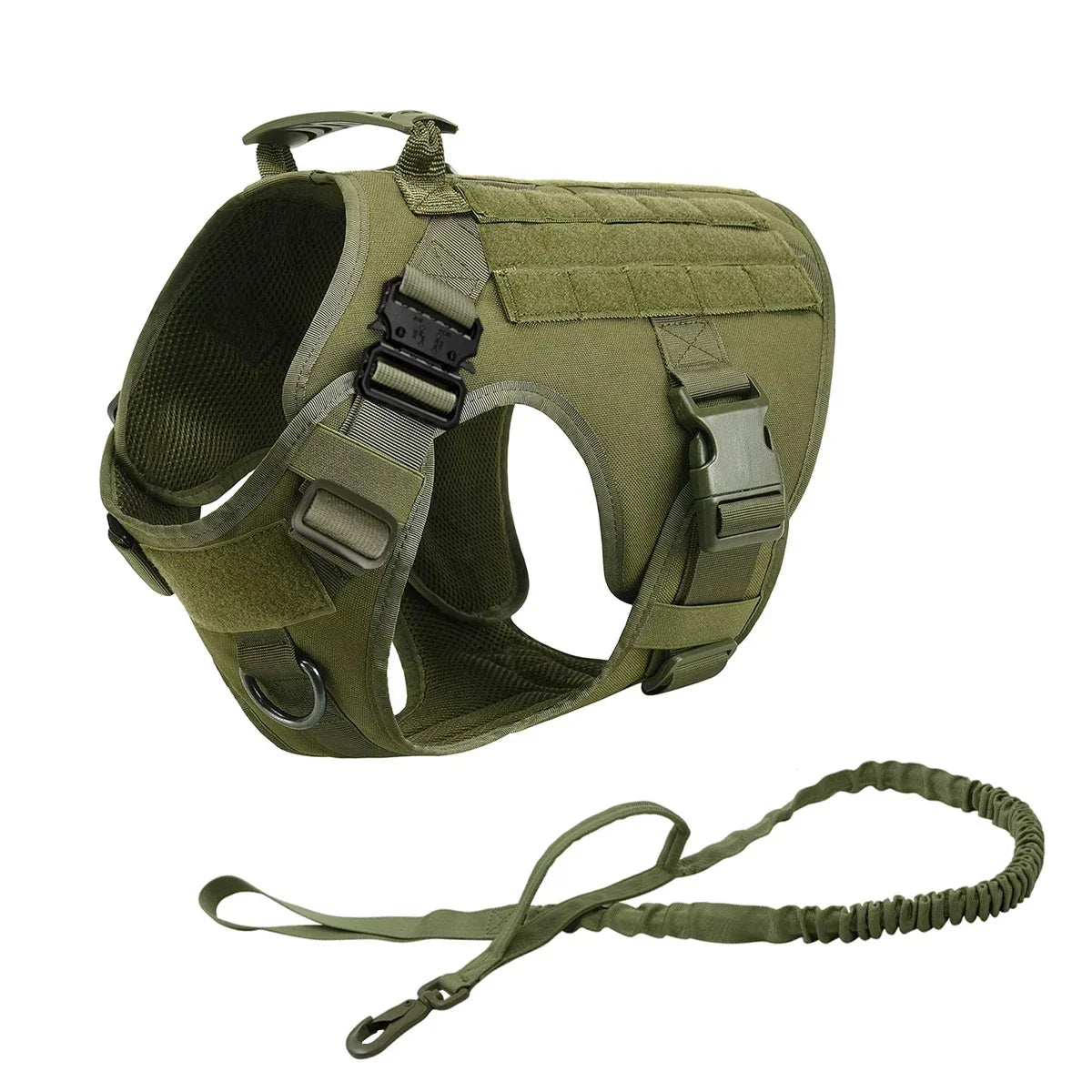 tactical dog harness set with molle pouches – training vest