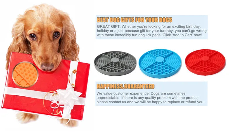 silicone licking mat with suction cups – slow feeder pad for pets