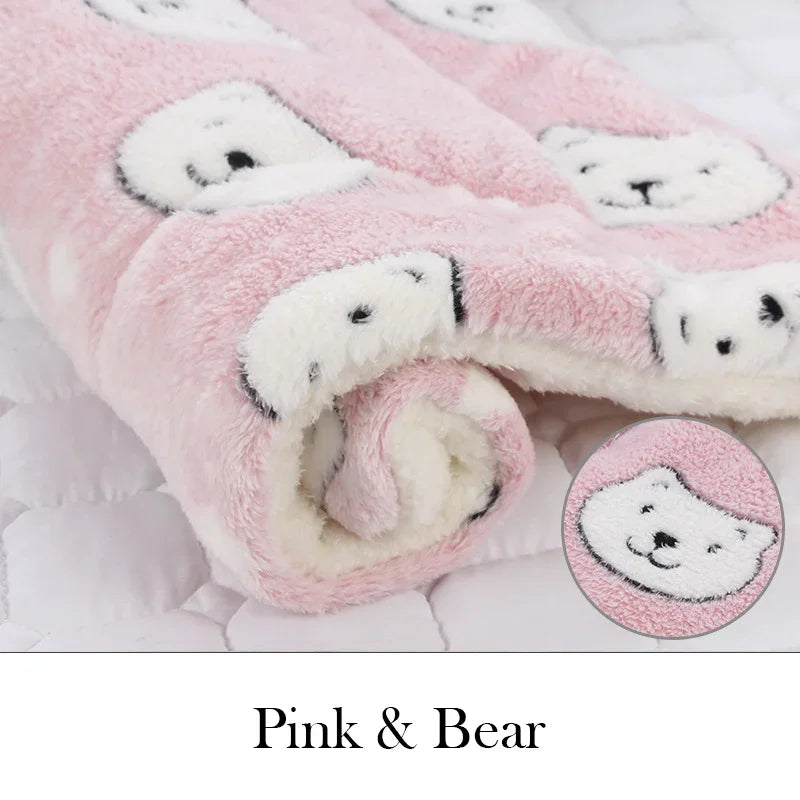 thickened soft fleece dog bed mat warm pet blanket for dogs and cats