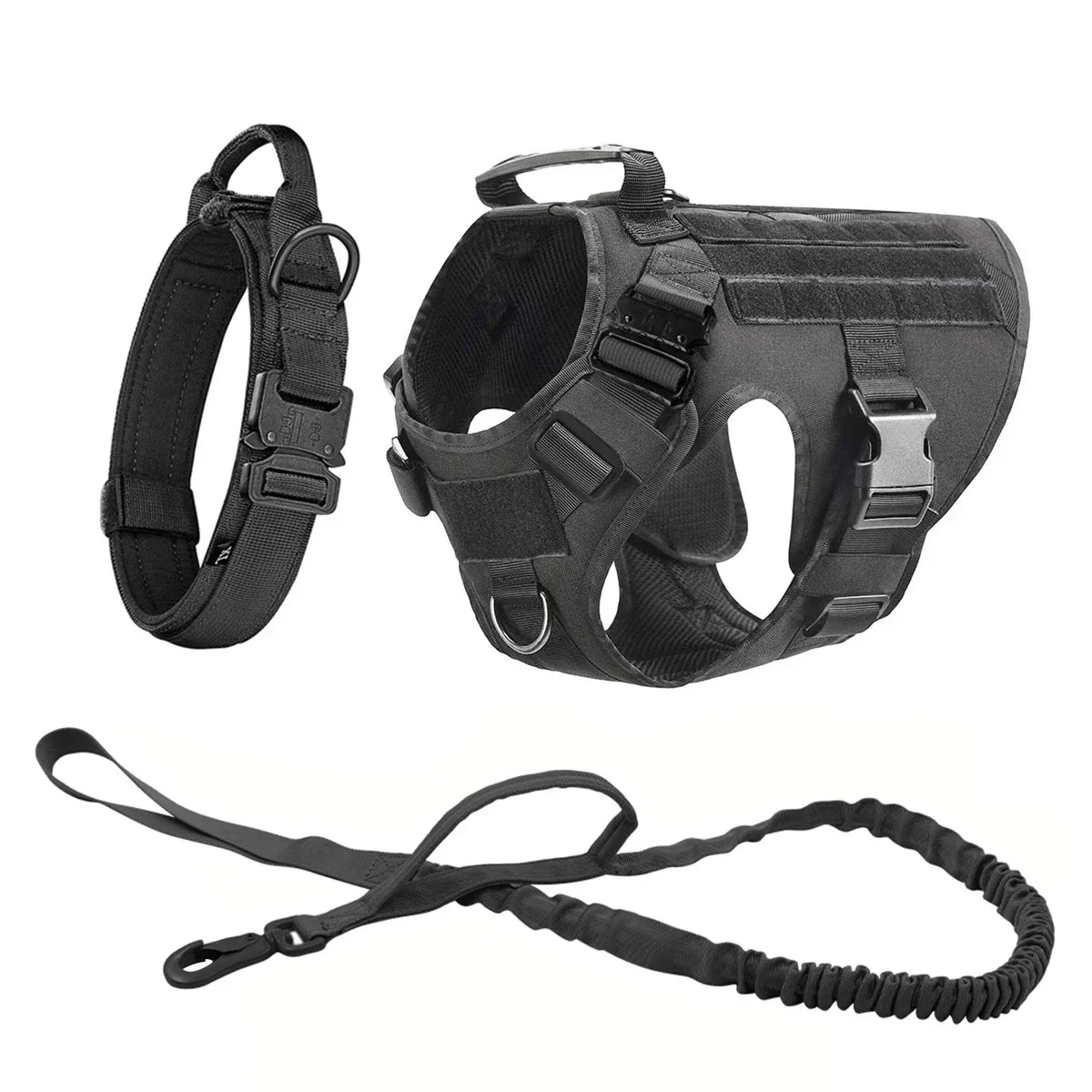 tactical dog harness set with molle pouches – training vest