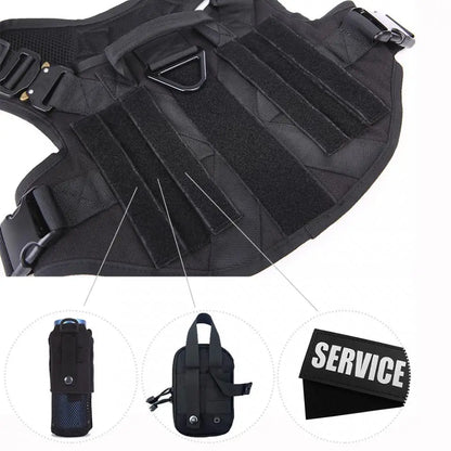 Tactical Dog Harness Set with MOLLE Pouches – Training Vest