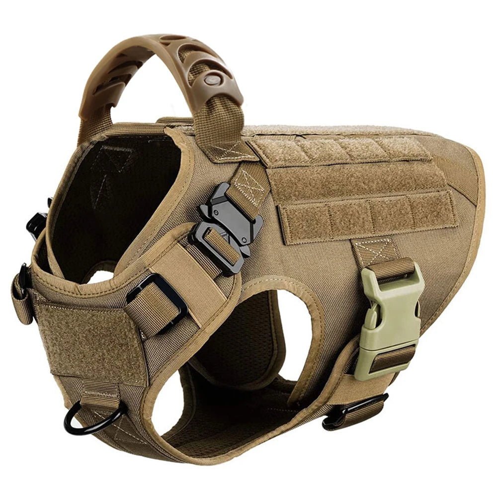 tactical dog harness with molle system – heavy-duty large dog vest