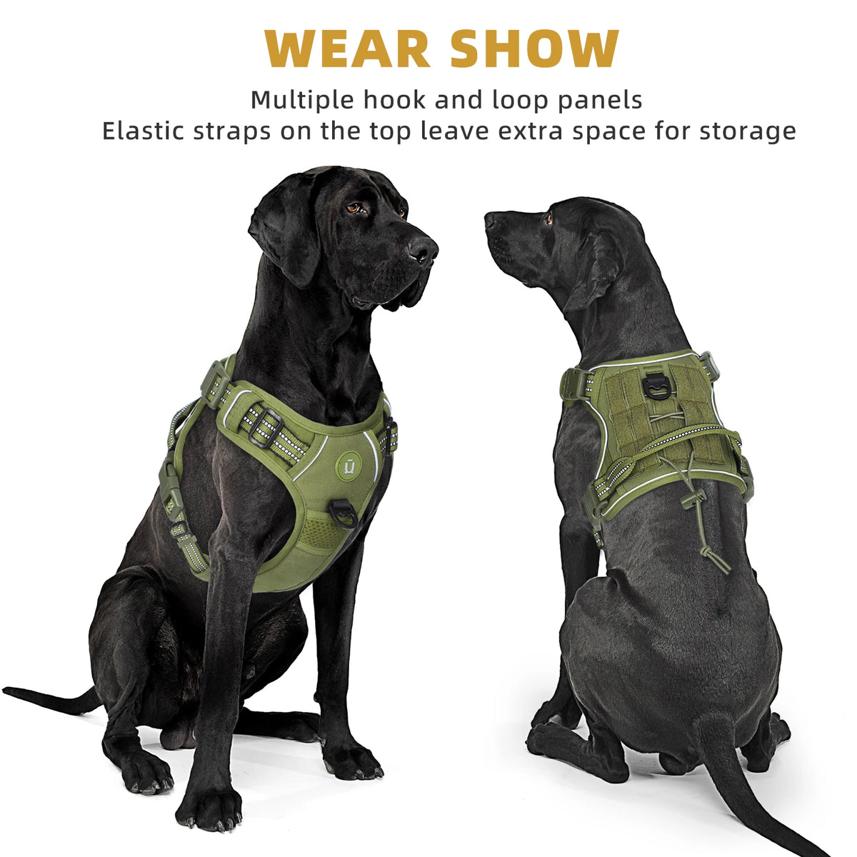 adjustable tactical molle dog vest harness for medium, large dogs