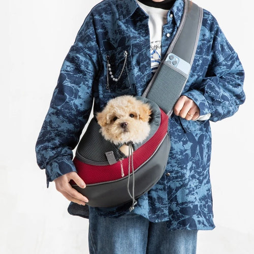Breathable Mesh Sling Carrier Backpack for Small Cats & Dogs, Travel