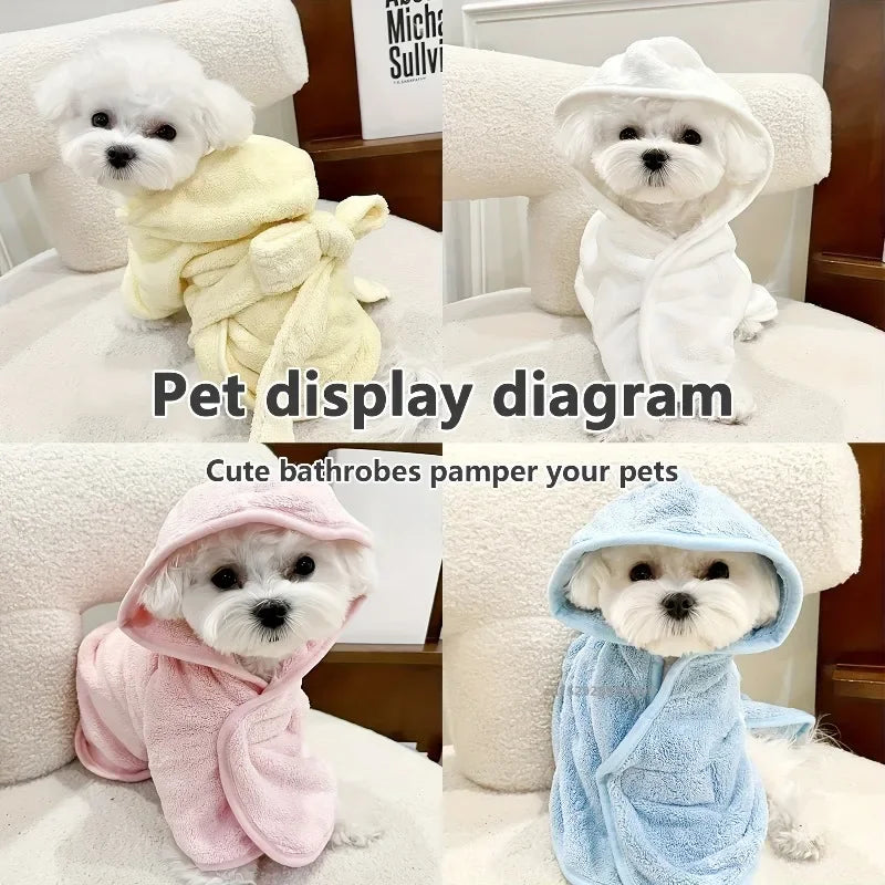dog bathrobe, absorbent quick-drying wearable towel for dogs and cats