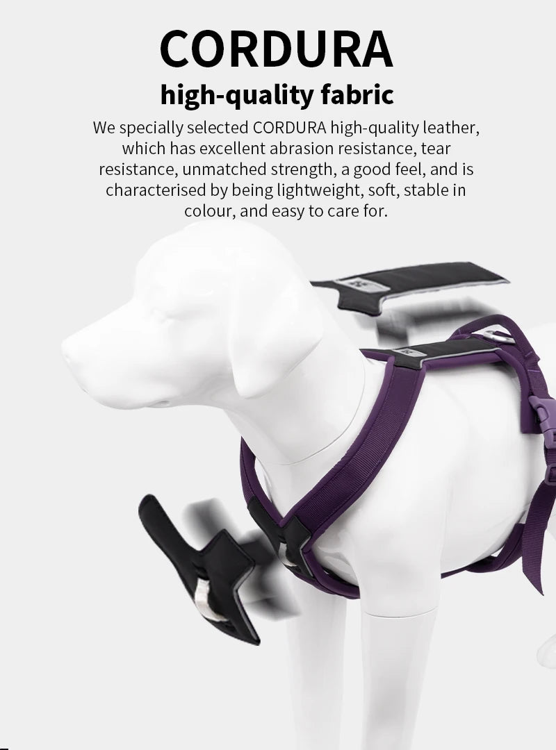 no-pull dog harness - reflective, padded & adjustable with handle