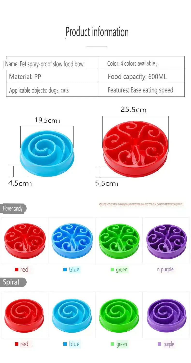 cooyomoo anti-gulping slow feeder dog bowl – fun maze design