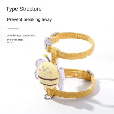 Cute Bee Cat Harness & Leash Set – Adjustable Walking Vest