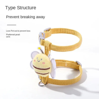 Cute Bee Cat Harness & Leash Set – Adjustable Walking Vest
