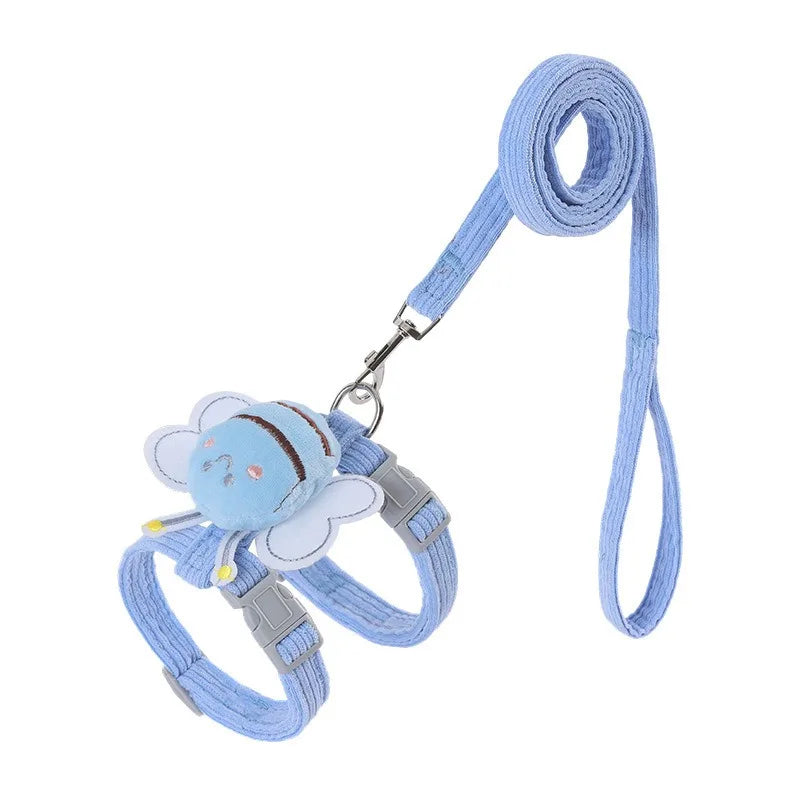 cute bee cat harness & leash set – adjustable walking vest