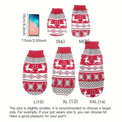 Christmas Knit Pet Sweater – Festive Wool Sweater for Dogs & Cats