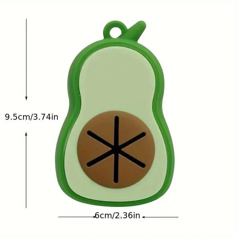cute avocado dog waste bag dispenser – with leash attachment