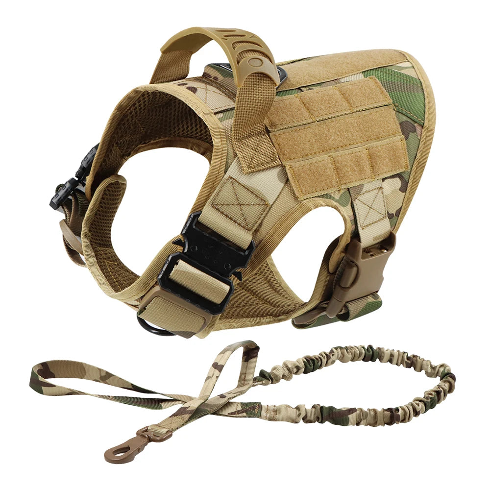 tactical dog harness with molle system – heavy-duty large dog vest
